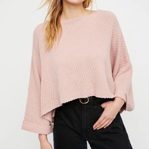 NEW Free People I Can't Wait Sweater in Light Pink Size Large